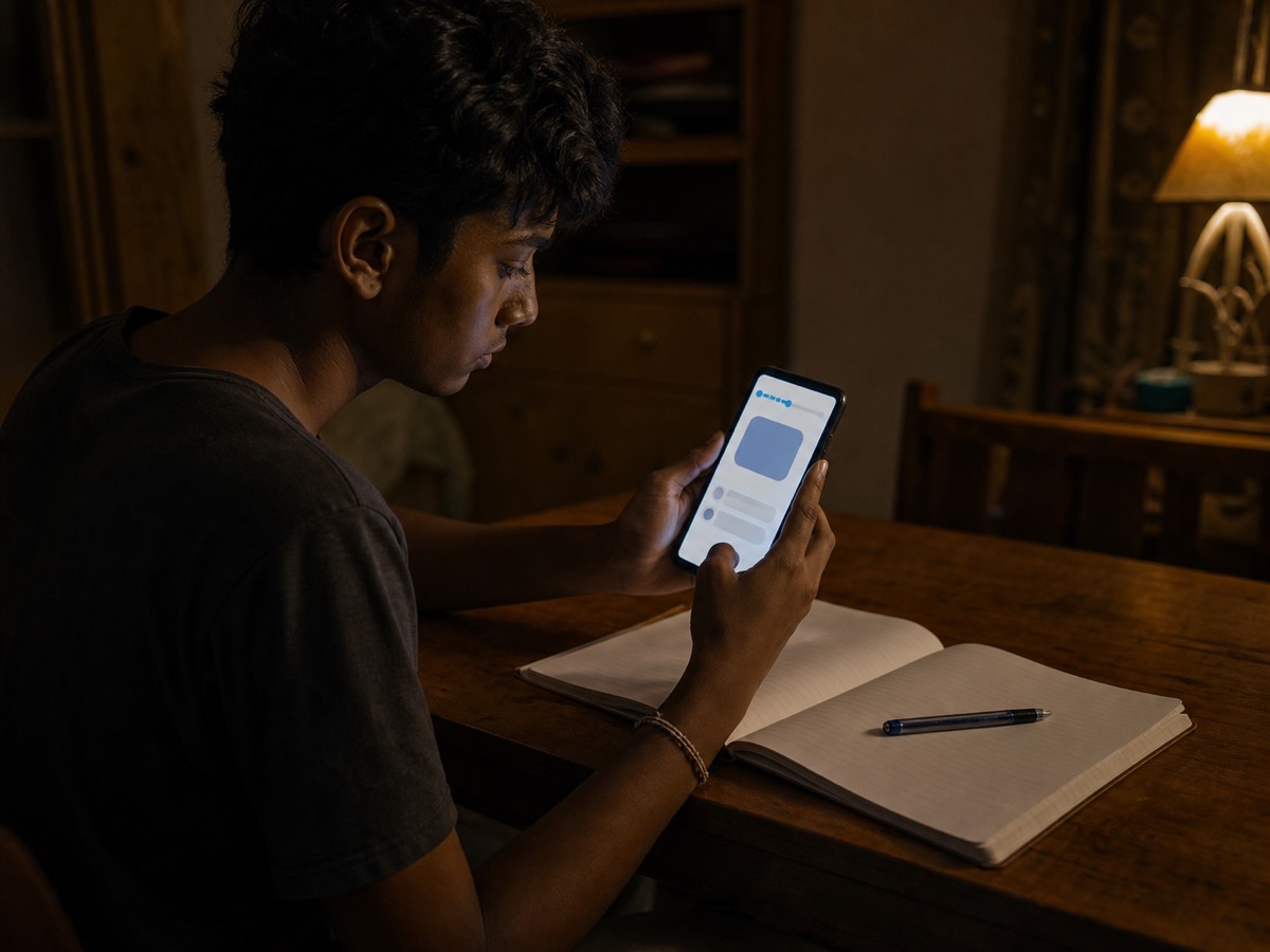 A student working through exam practice on their phone